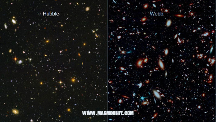 مقایسه قدرت تلسکوپ جیمز وب در برابر هابل